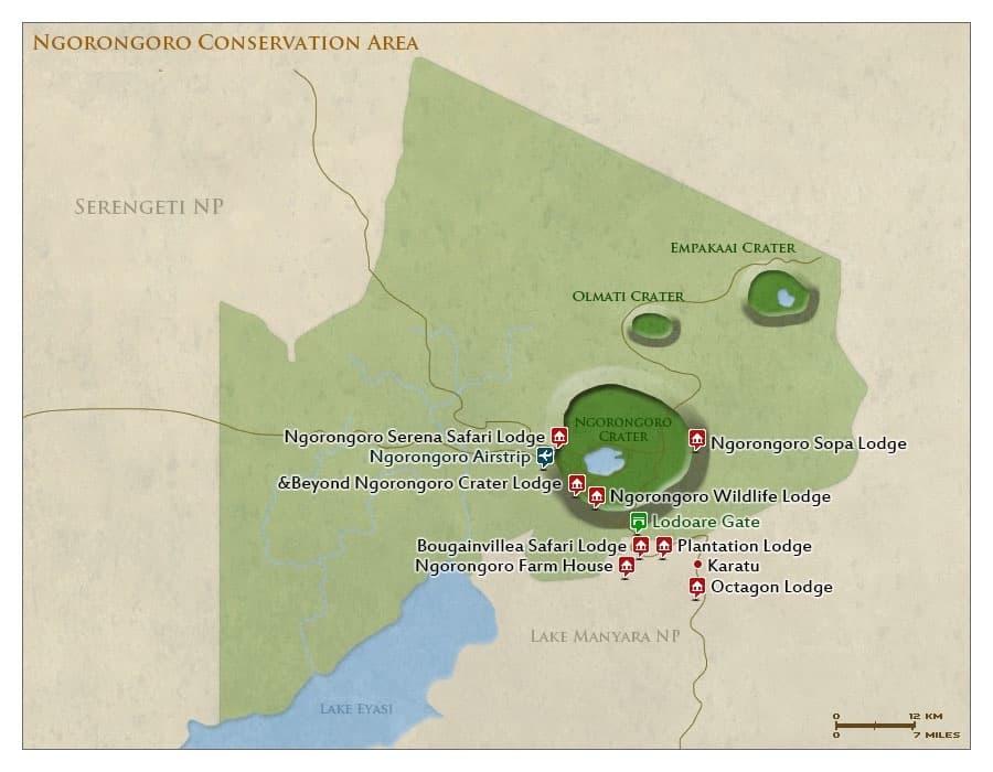 Ngorongoro Crater Map