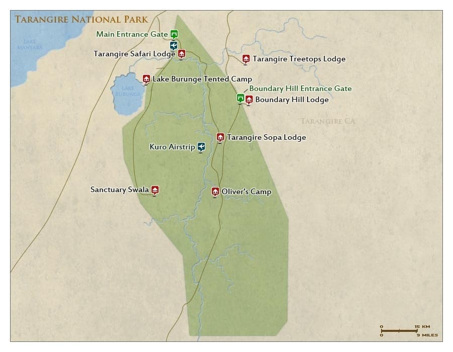 Tarangire National Park Map