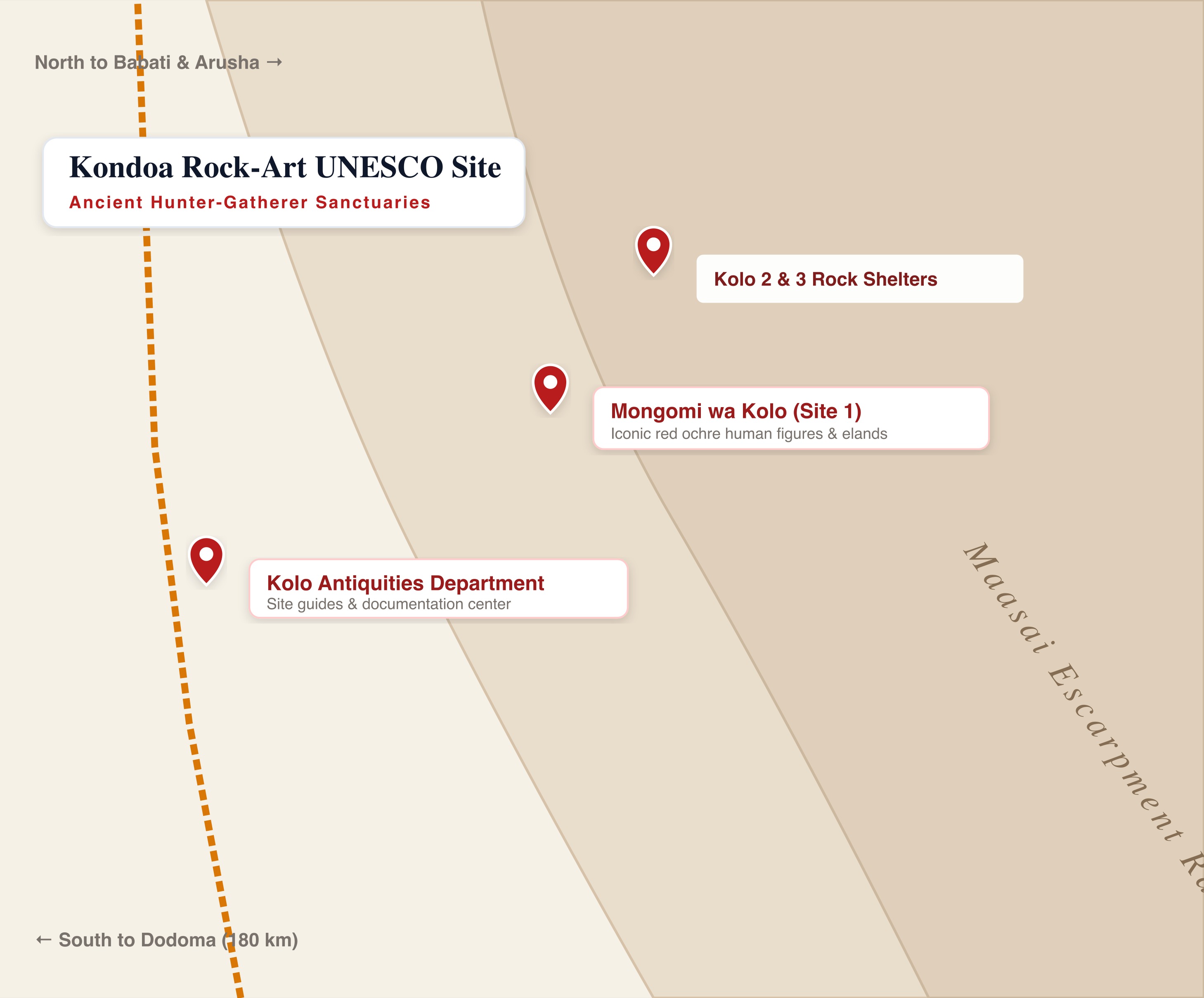 Kondoa Rock-Art Sites map preview