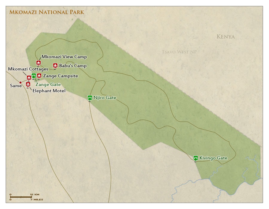 Mkomazi National Park map preview