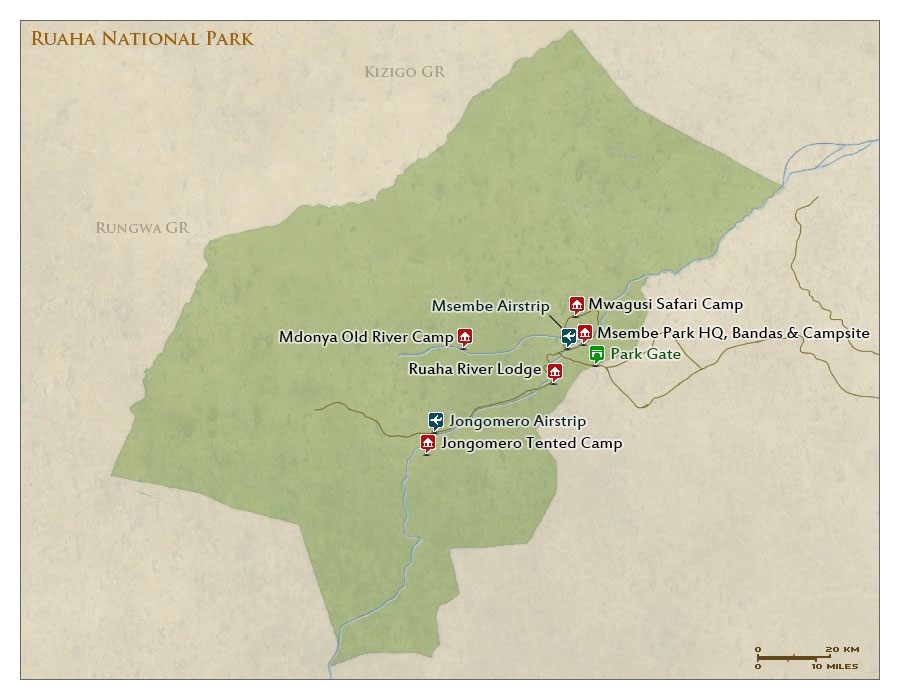 Ruaha National Park map preview