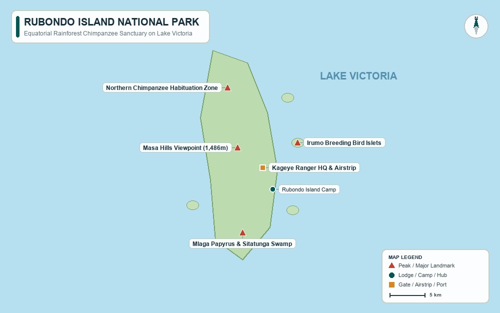 Rubondo Island National Park map preview