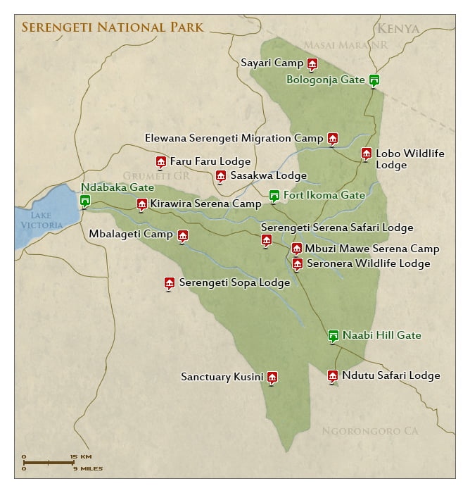 Serengeti National Park map preview